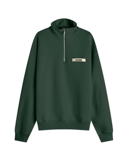 【JACQUEMUS】グログラン パッチ ロゴ ハーフジップ スウェット Jacquemus】グログランパッチ ハーフジップ スウェットシャツ