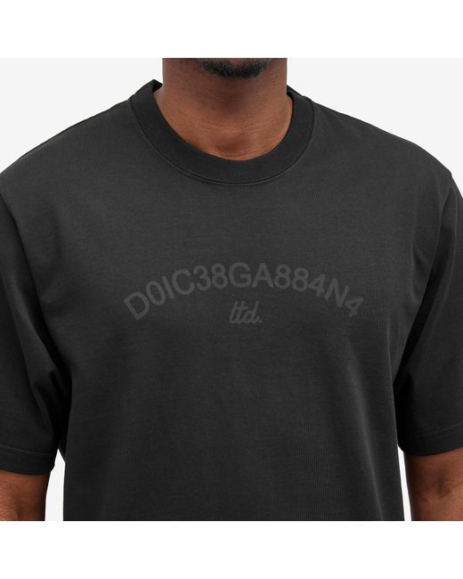 Dolce & Gabbana Black Number Logo T-Shirt for men