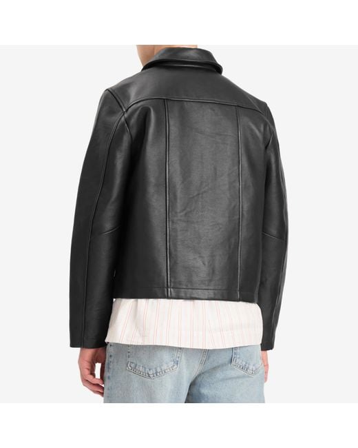 Won Hundred Black Dutton Leather Jacket for men