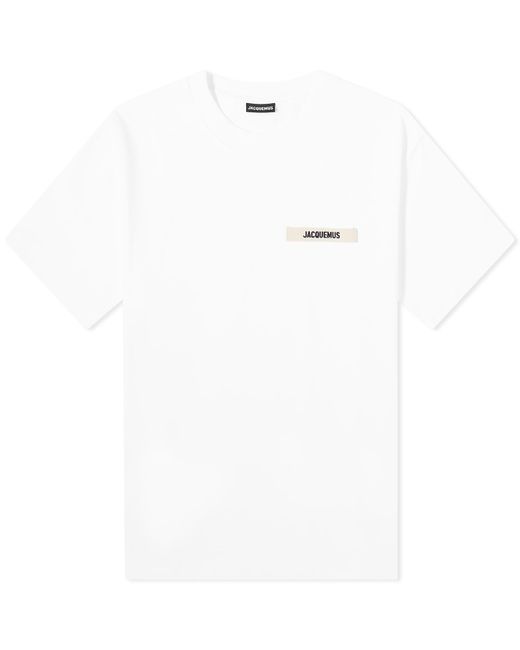 Jacquemus White Gros Grain Logo T-Shirt for men