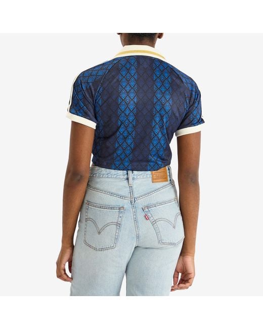 ★ adidas★ Retro Sports Cricket Inspired Crop Jersey Navy adidas Originals Women's Retro Sports Cricket-Inspired