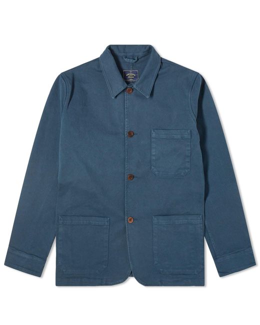Portuguese Flannel Blue Twill Chore Jacket for men
