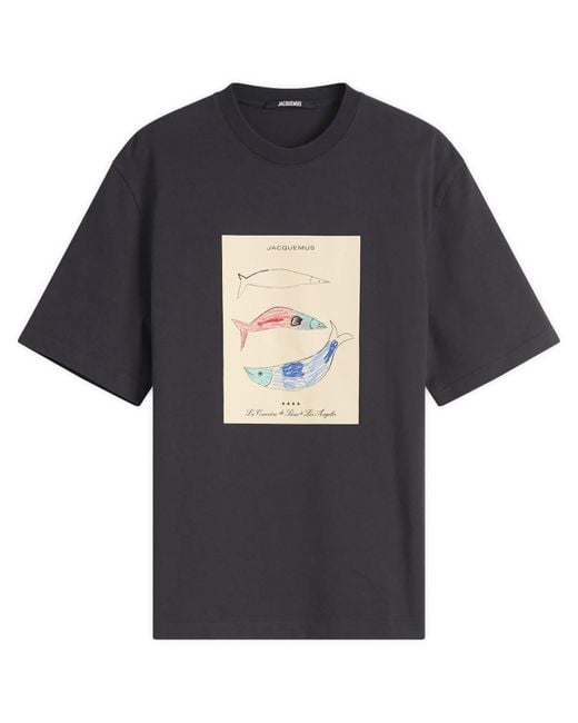 Jacquemus Black Printed T-Shirt for men