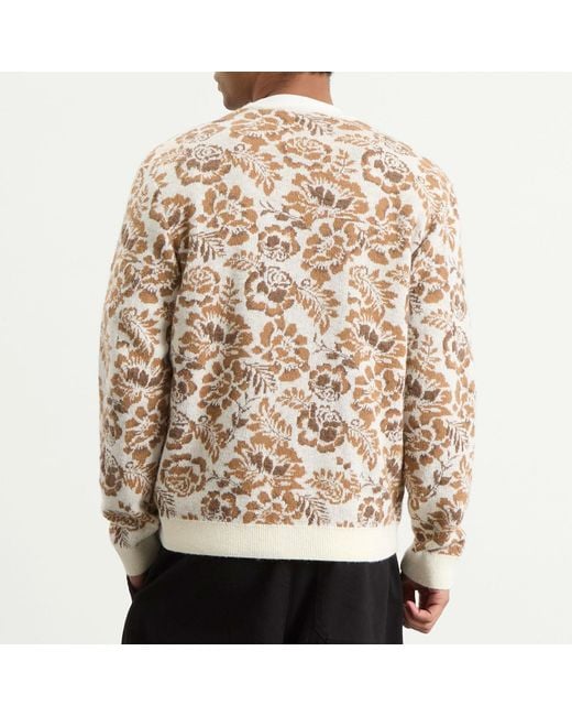 Wax London Natural Alban Floral Jacquard Cardigan for men