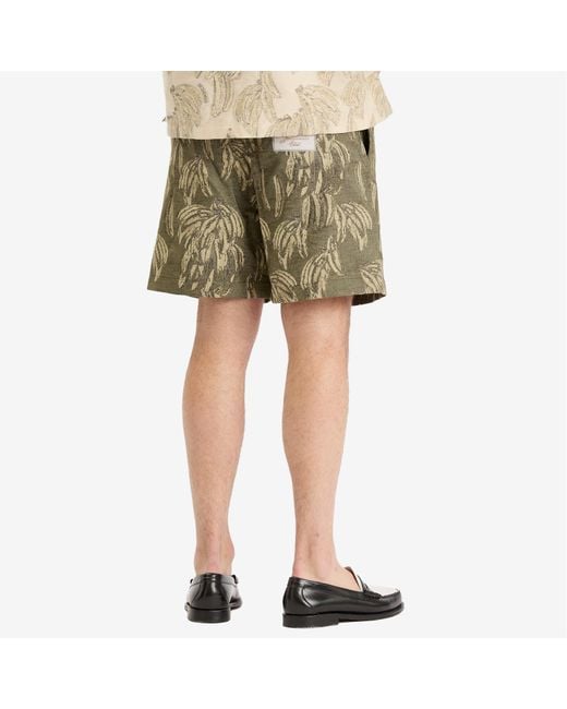 Jacquemus Green Banana Jacquard Canvas Shorts for men