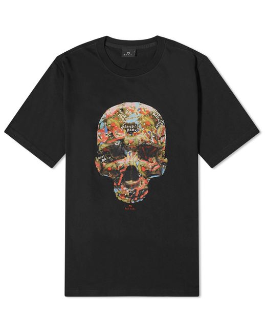 Paul Smith Black Skull Sticker T-Shirt for men