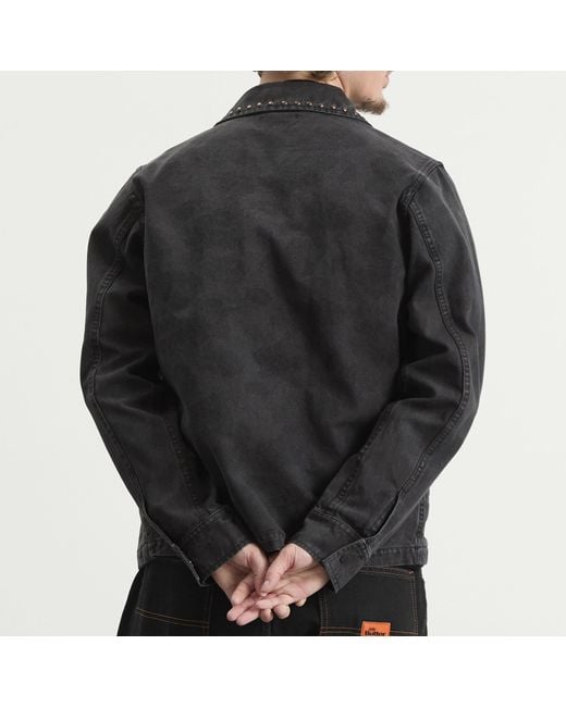 Pleasures Black Cowhide Work Jacket for men