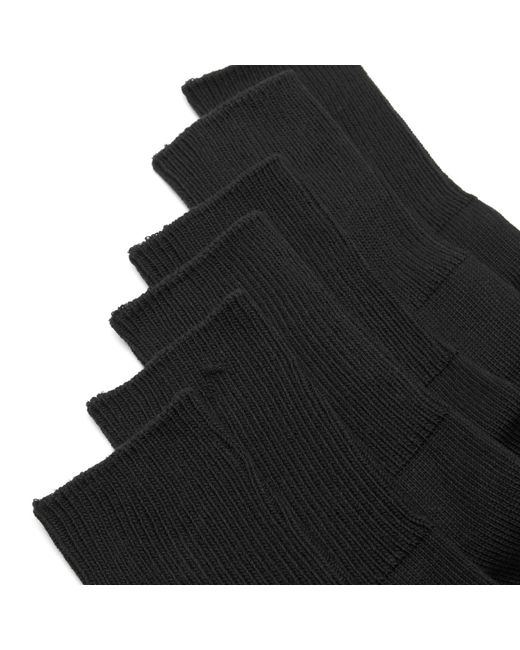 RoToTo Black Organic Daily Ribbed Crew Sock