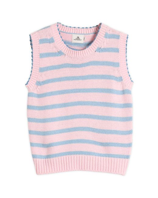 SUNDAYFRUITMARKET Pink Candy Cropped Knitted Vest