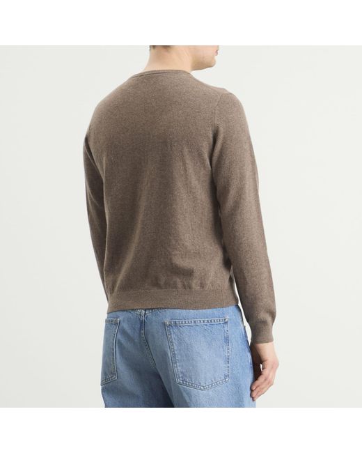 Jil Sander Brown Wool Cashmere Crew Neck Jumper for men