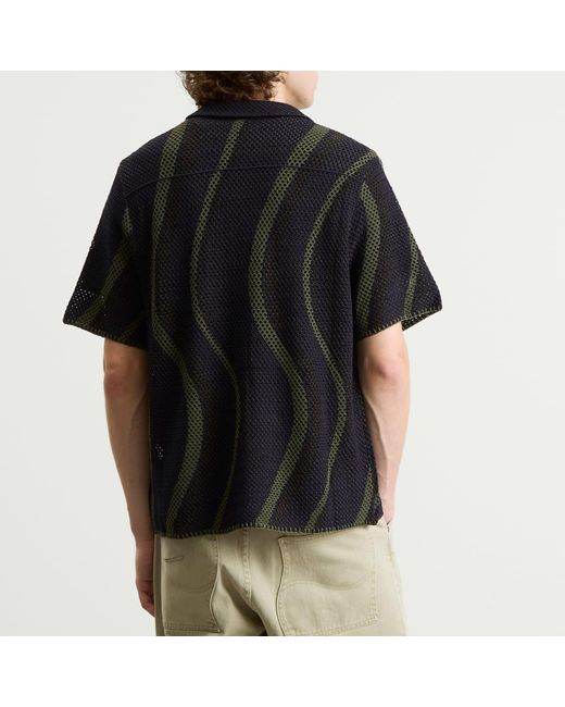 Dime Black Soleil Knit Short Sleeve Shirt for men