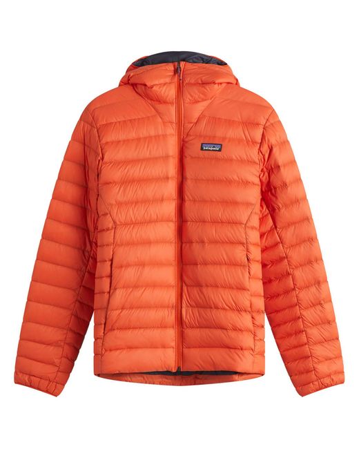 Patagonia Orange Down Sweater Hoodie for men