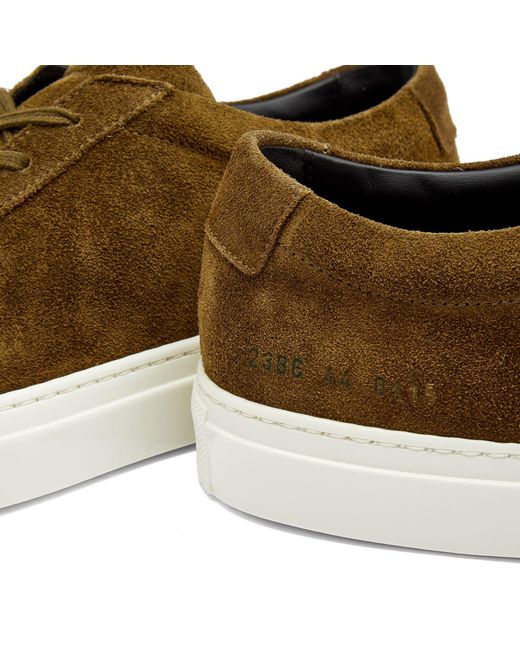 Common Projects Brown Achilles Low Waxed Suede Sneakers for men