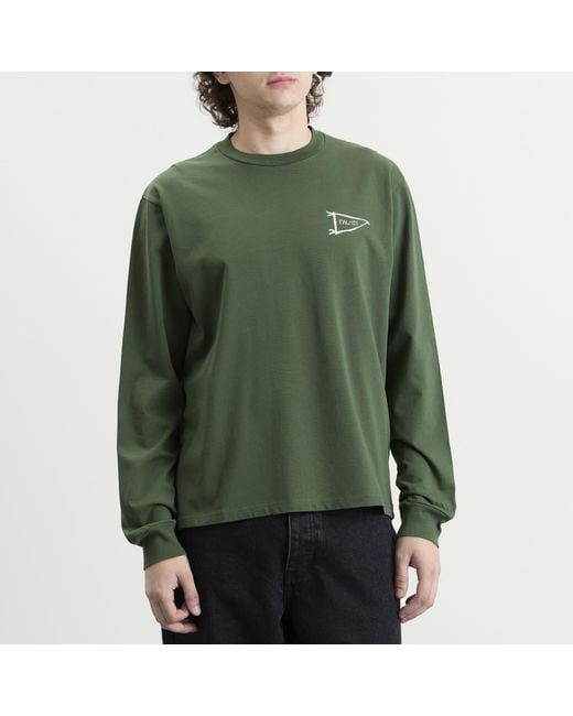 Palmes Green Pennant Longsleeve T-Shirt for men