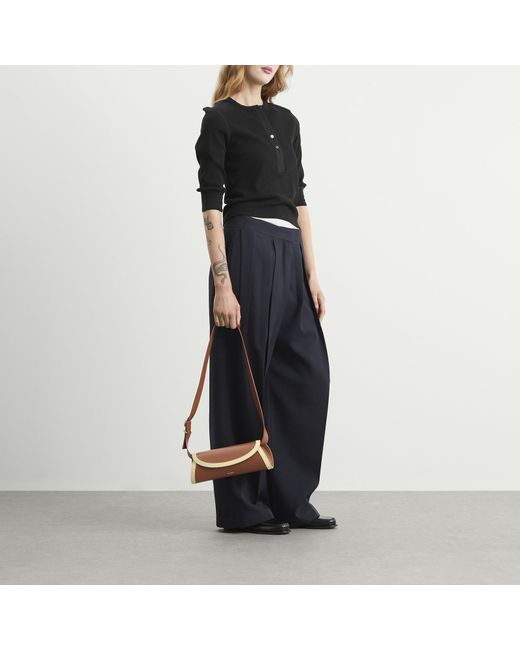 Jil Sander Brown Cannolo Handbag