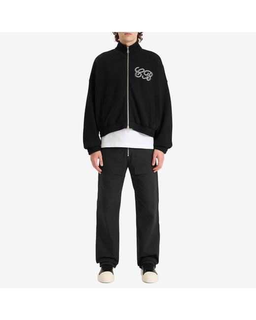 Cole Buxton Black Knitted Track Jacket for men