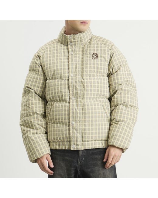BBCICECREAM Natural Script Nylon Check Puffer Jacket for men