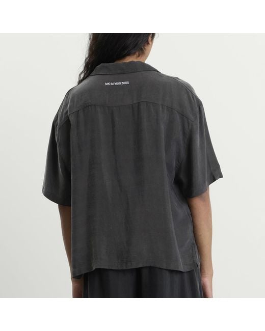 MKI Miyuki-Zoku Black Ribbed Cupro Vacation Shirt for men