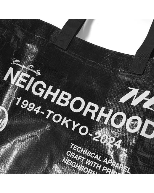 Neighborhood Black Logo Flexible Tote Bag for men