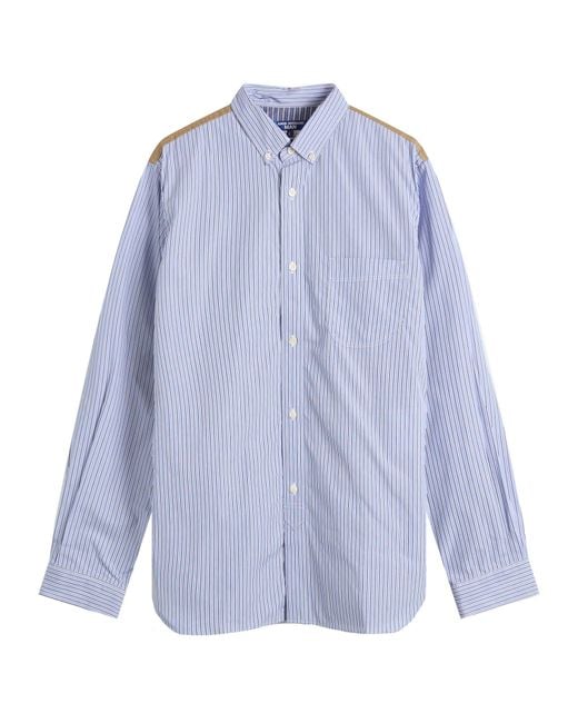 Junya Watanabe Blue Stripe Nylon Shirt for men