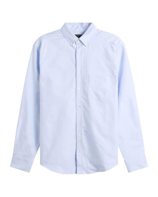 Portuguese Flannel Blue Belavista Button Down Oxford Shirt for men