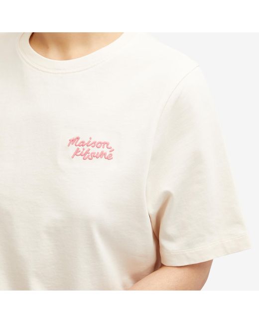 Maison Kitsuné Natural Maison Kitsune Handwriting Logo Comfort T-Shirt