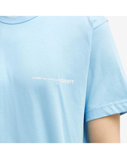 Comme des Garçons Blue Chest Logo T-Shirt for men