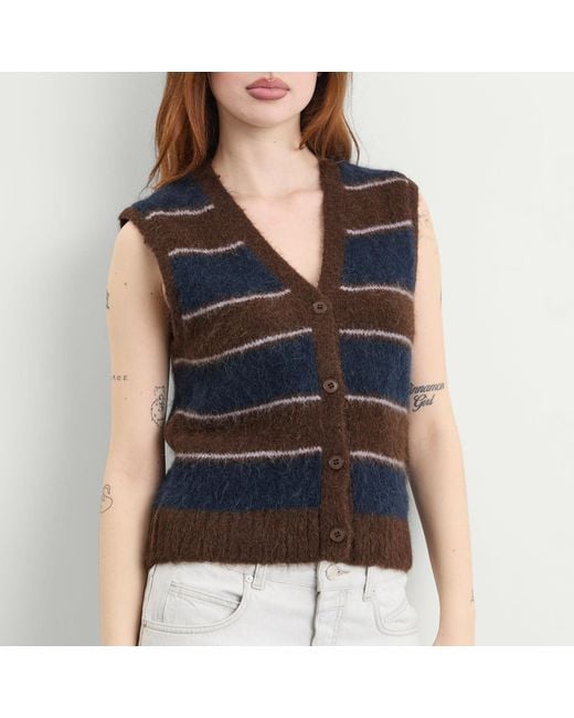 Samsøe & Samsøe Blue Sajeanne Hairy Knit Vest Top