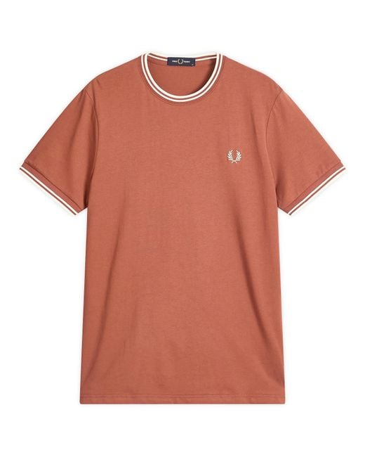 Fred Perry Orange Twin Tipped T-Shirt for men