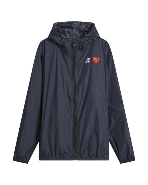 COMME DES GARÇONS PLAY Blue X K-Way Full Zip Packable Jacket for men