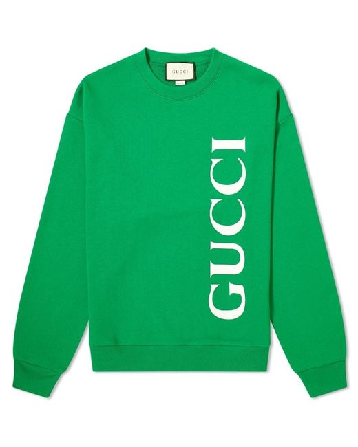 Gucci Green Logo Print Sweatshirt for men