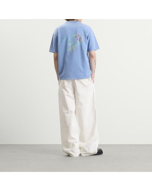 Drole de Monsieur Blue Esquisse Slogan T-Shirt for men