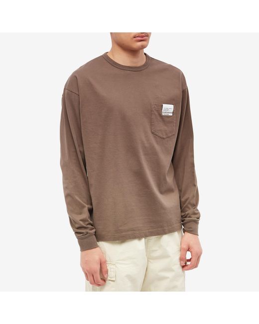 Neighborhood Long Sleeve Classic Pocket T-shirt in Brown for Men