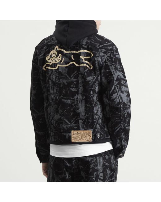 ICECREAM Black Tree Camo Denim Trucker Jacket for men