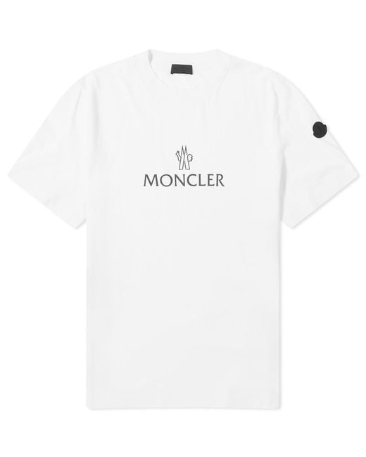 Moncler White Text Logo T-Shirt for men