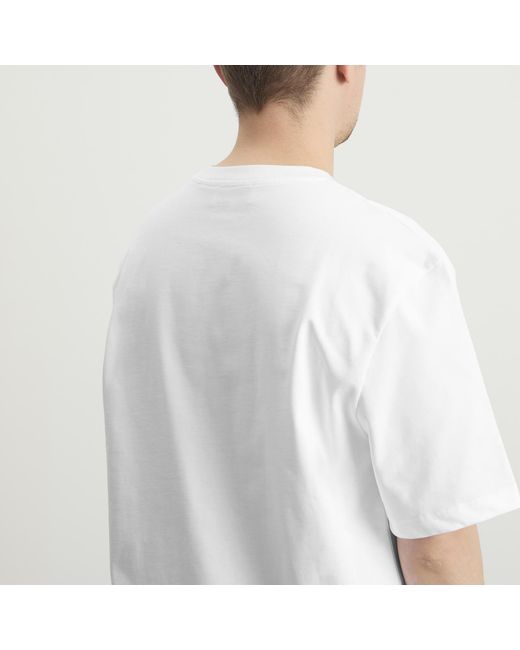Studio Nicholson White Lay Branded Boxy Fit T-Shirt for men