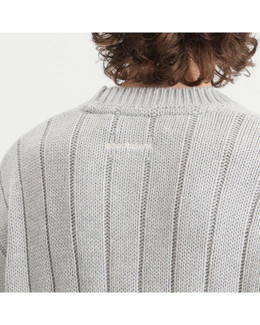 About Blank Gray Large Rib Knit Crew for men
