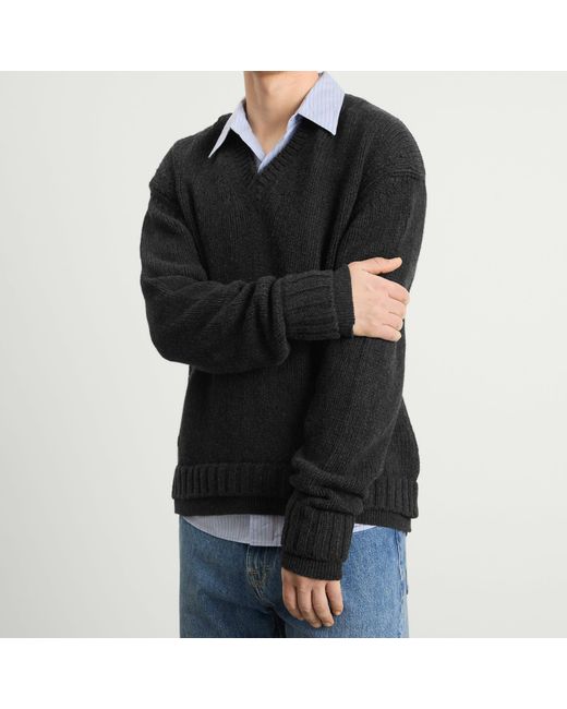 Our Legacy Black False V-Neck Jumper for men