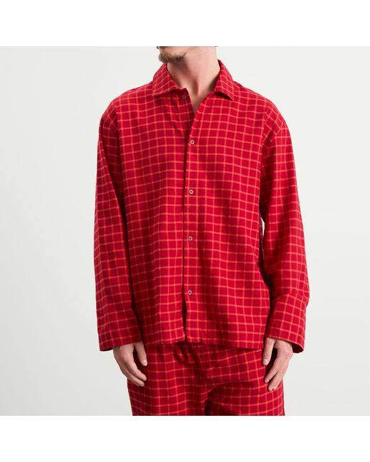 Calvin Klein Red Flannel Pyjama Set for men