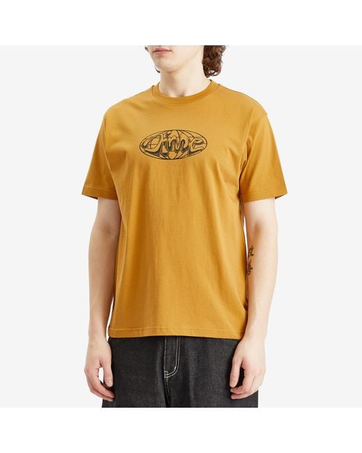 Dime Yellow Globe T-Shirt for men