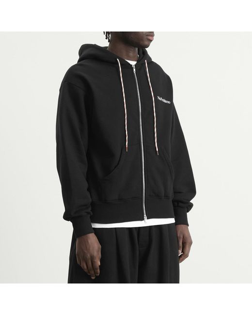 No Problemo Black Mini Problemo Zip Hoodie for men