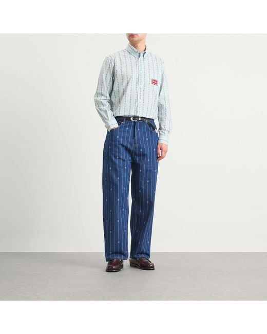 Drole de Monsieur Blue Drole De Monsieur Monogram Denim Jeans for men