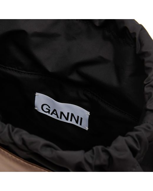 Ganni Brown Recycled Tech Small Tote