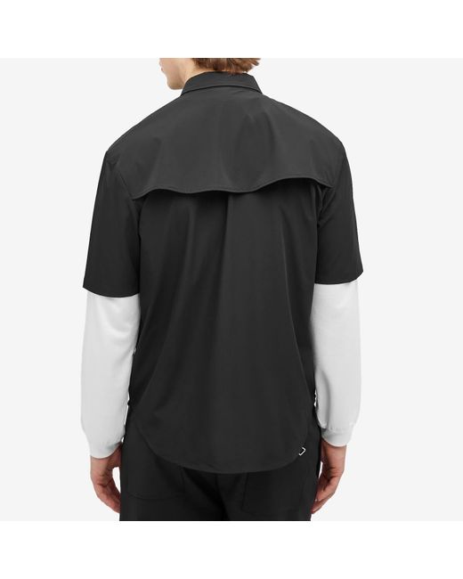 Han Kjobenhavn Black Technical Short Sleeve Zip Shirt for men
