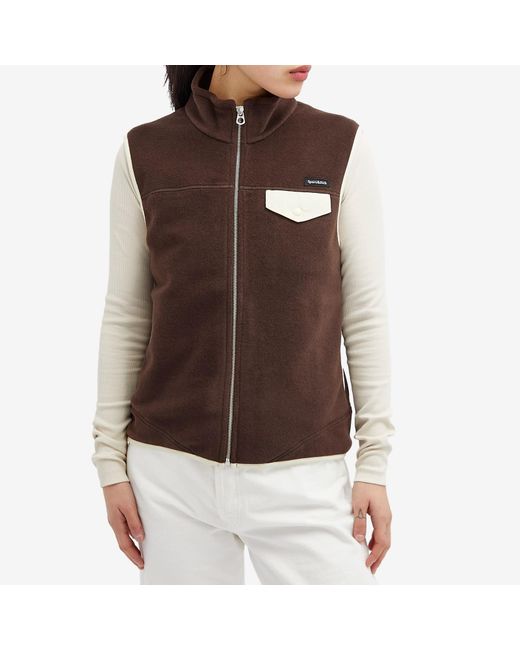 Sporty & Rich Brown Zipped Polar Fleece Vest