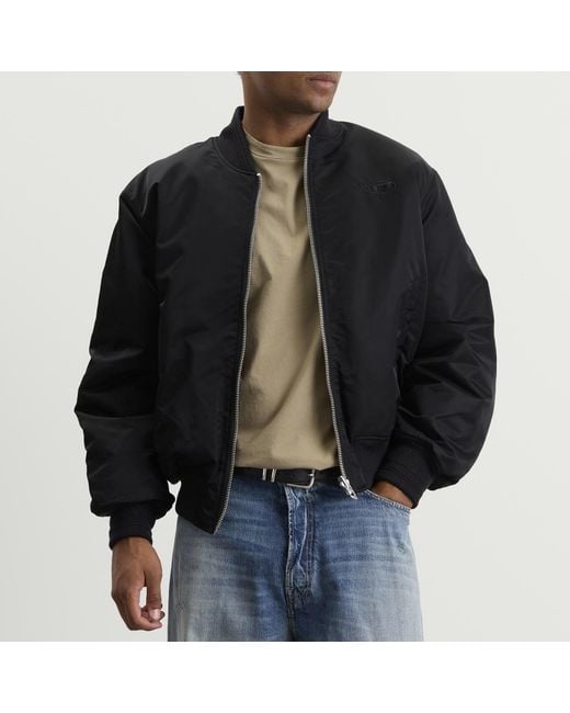 DIESEL Black Reversible Bomber Jacket for men