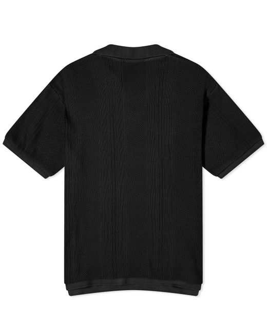 Represent Black Open Stitch Polo Shirt