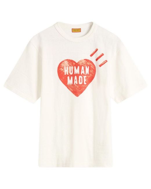Human Made White Big Heart T-Shirt for men