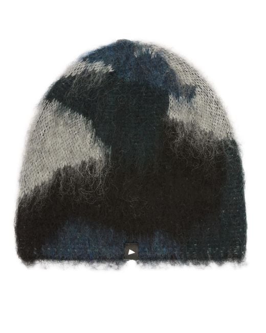 And Wander Black Mixed Colour Shaggy Knit Beanie for men
