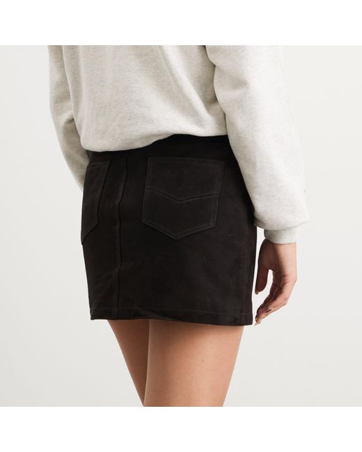 NOTHING WRITTEN Black Rona Suede Skirt